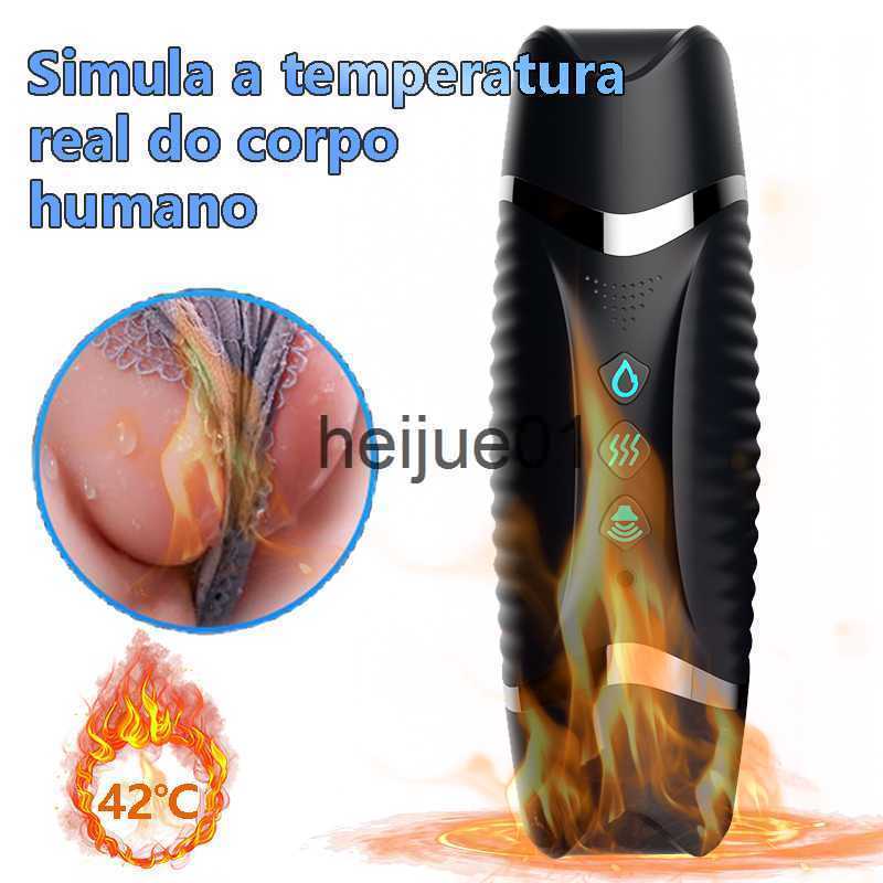 Masturbators Male Masturbation Electric Automatic Vibrator Voice Heating Vagina Puss Blowjob Masturbator Cup for Adult 18 Men Penis Trainer x0926