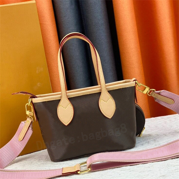 New Mini Tote Bag Designer wallet Never Women shopping bags Luxury Classic Vintage Flowers Shoulder bag Crossbody Full BB Removable straps letter totes M46705