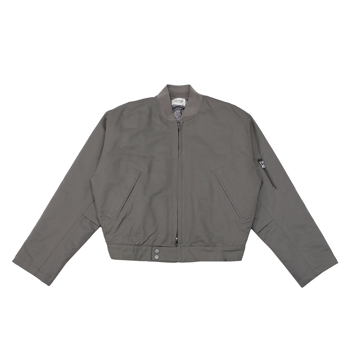 Men's Vintage Cropped Faux Leather Jacket - Sage Green, Casual Streetwear, Long Sleeve, Zipper Closure