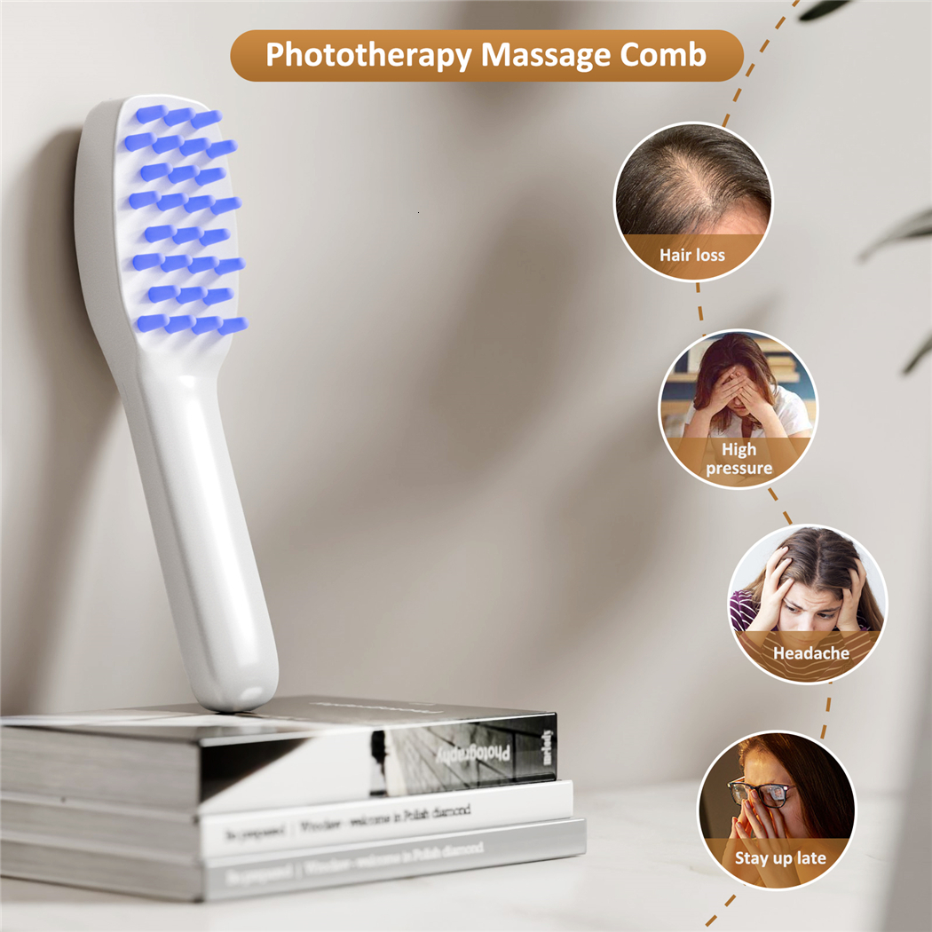 Head Massager CkeyiN 3 in 1 Electric Wireless Infrared Massage Comb Hair Growth 3 Modes Vibration Hair Massage Scalp Brush Anti Hair Loss 230926