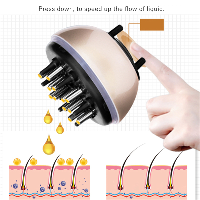Head Massager Roll-On Applicator Minoxidil Scalp Essence Massage Comb Stainless Steel Promote Hair Growth Absorption Head Massager Relaxer 230926