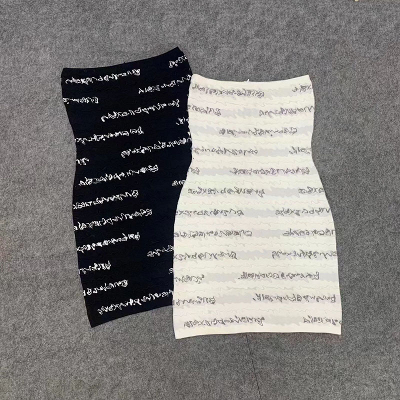 2023 Women Designer Brand Letter Fashion Stretch Mini Dress Straps Slim Fit Body con Party Dress