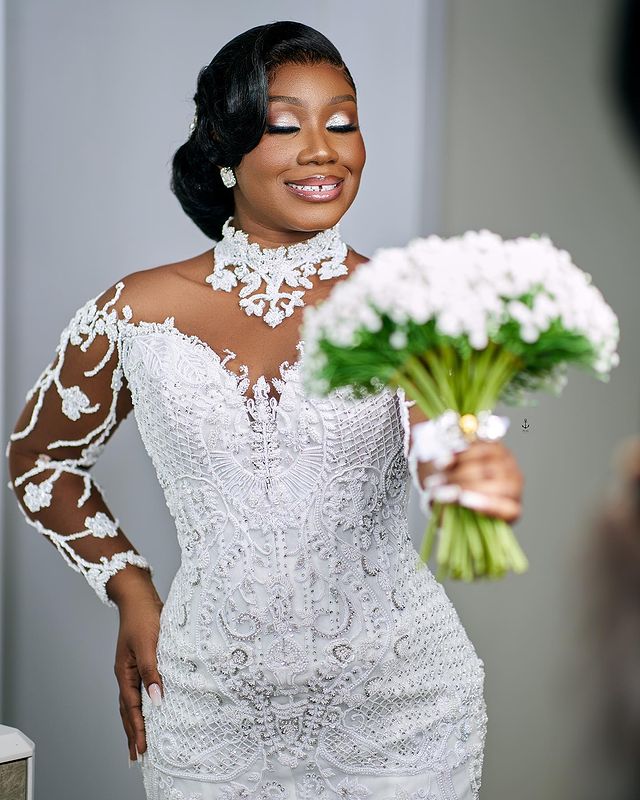 2023 Oct Arabic Aso Ebi Plus Size Ivory Mermaid Wedding Dress Lace Beaded Luxurious Bridal Gowns Dresses ZJ404