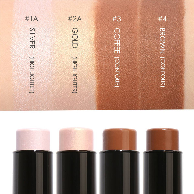 Concealer 4 Color Matte Contour Sticker Shimmer Powder Highlighters Bronzers Nose Shadow Waterproof Sweat-proof Face Makeup Cosmetics 230926