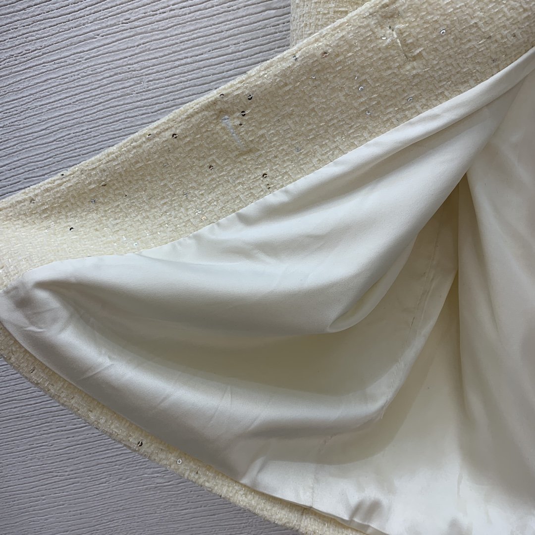 Women's Wool Blend's Autumn And Winter Coat Temperament Small Fragrance Wind Lapel Waist Belt Chains Slimming Skirt G23090842 230926