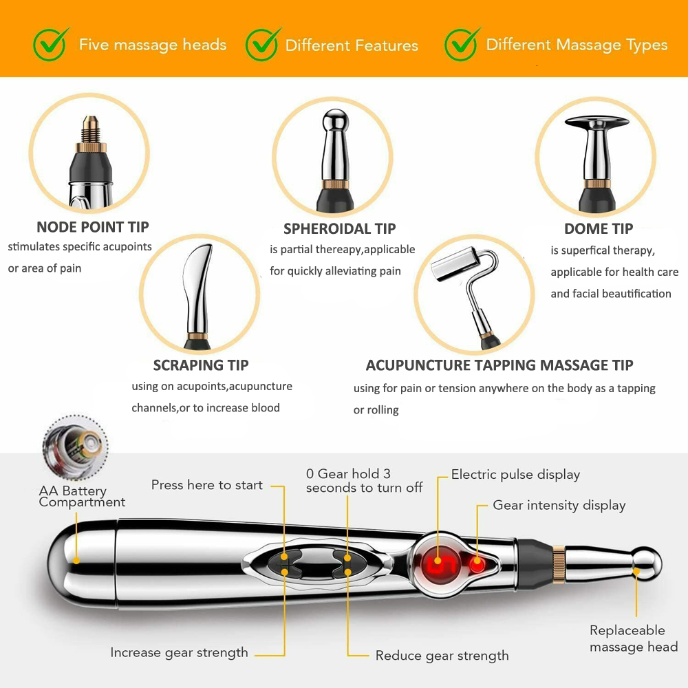 Full Body Massager 35 Heads Electronic Acupuncture Pen Smart Pulse Meridian Energy Massage Pen Pain Relief Therapy Back Neck Face Beauty Roller 230926