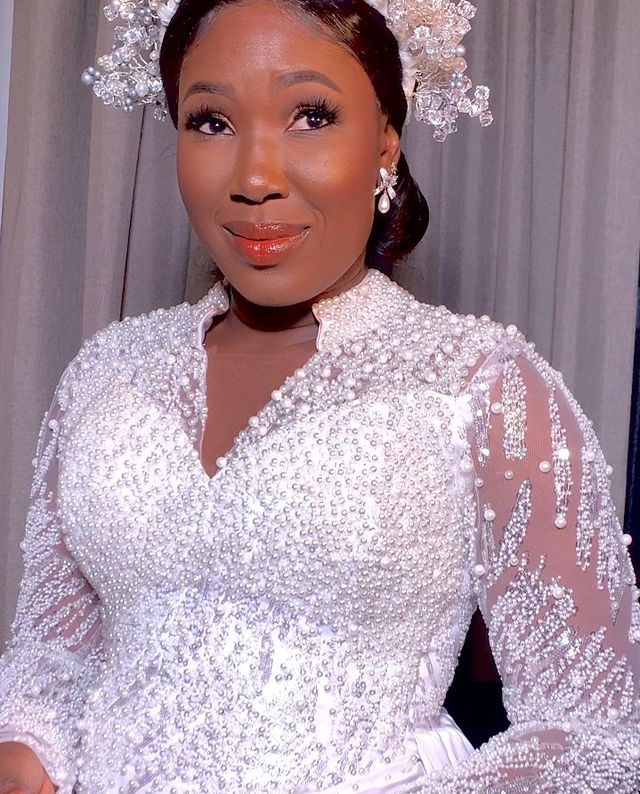 2023 Oct Arabic Aso Ebi Plus Size Pearls Mermaid Wedding Dress Sequined Lace Satin Bridal Gowns Dresses ZJ202