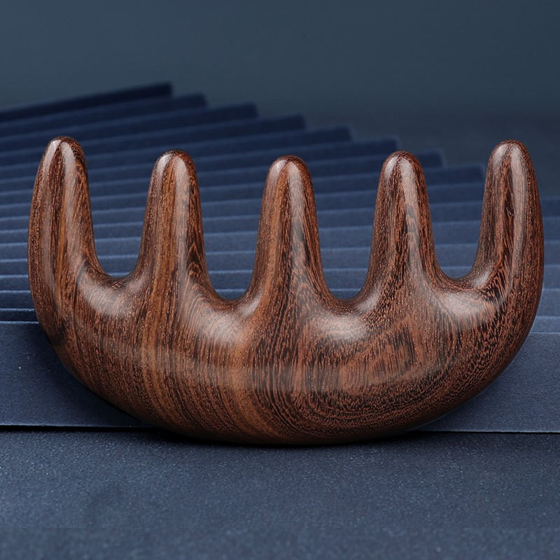 Head Massager Sandalwood Massage Comb Head Meridian Scalp Comb Face Eye Shoulder Neck Scraping Treatment Hair Loss Anti-static Wide Tooth Comb 230926