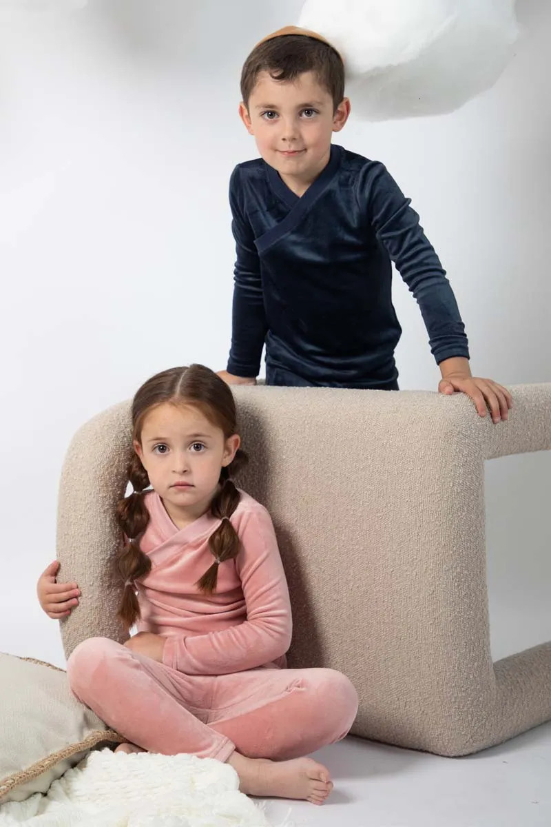 Clothing Sets AS baby girl velour set kids pjs with stretchy 230927