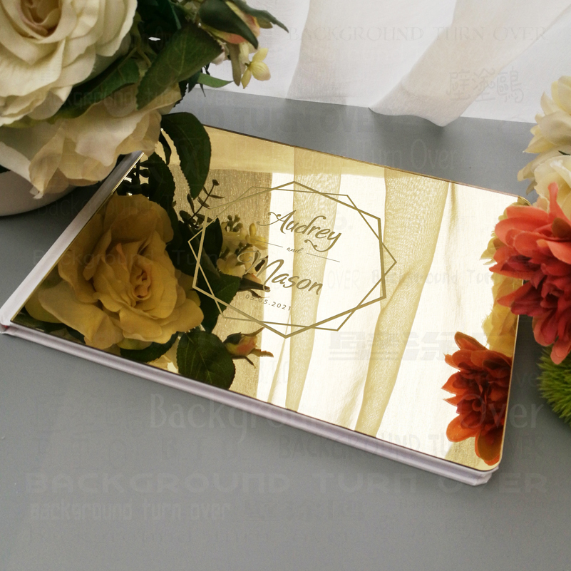 Other Event Party Supplies Wedding Guest Book Guestbook Custom Mirror Personalized Party White Signature Decor Customized Names Date Golden Silver G05