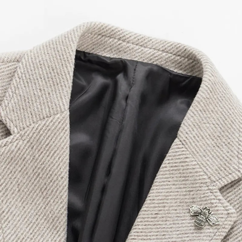 Men's Wool Blends Winter Jacket Men Classic Fashion Woolen Coats Solid Color Simple Pattern Long Trench Slim Overcoat Mantel Wolle 230928