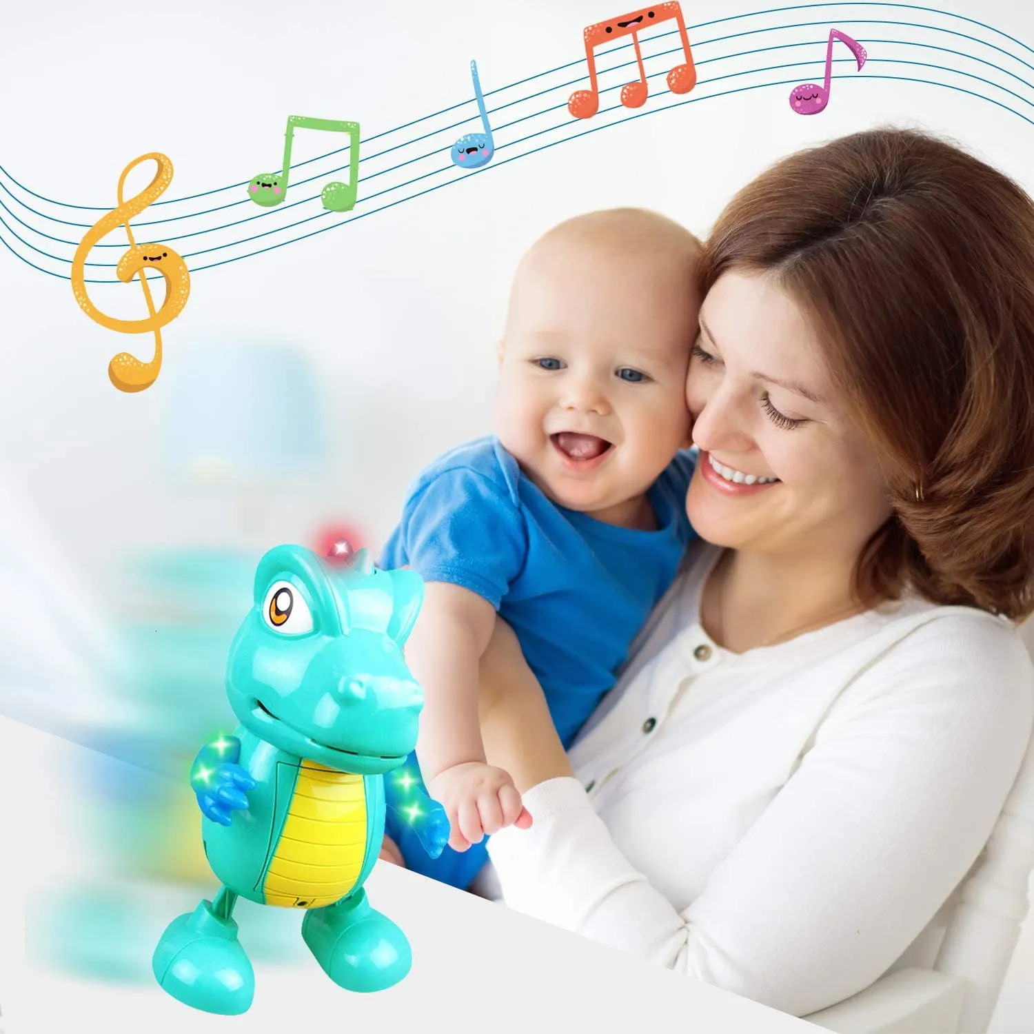Intelligence toys Musical Dancing Dinosaur Baby Toy Electric Dancing and Singing Toys with Lights and Sounds for Toddlers Age 1 2 3 Birthday Gift 2309