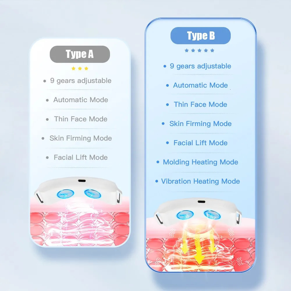 Face Massager EMS V-Face Beauty Device Intelligent Electric V- Face Shaping Massager To Removing Double Chin Skin 230927