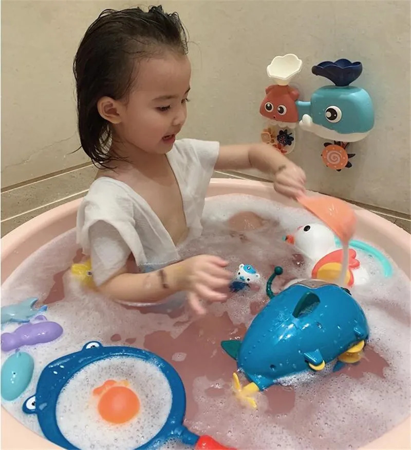 Baby Bath Toys Octonauts Kids Submarine Lantern Fish Boat Figure Model Doll Children Bath Water Toy Birthday Gift Toys 230928
