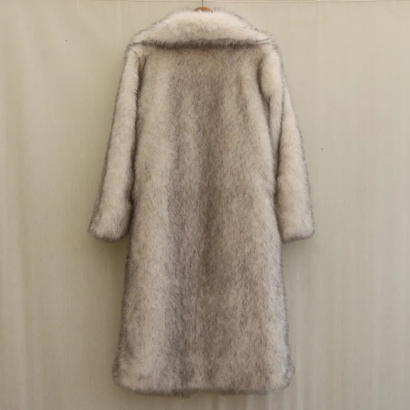 Men's Fur Faux Fur Barbiken same men's fur coat winter warm mink long big fur collar casual plus size 230927