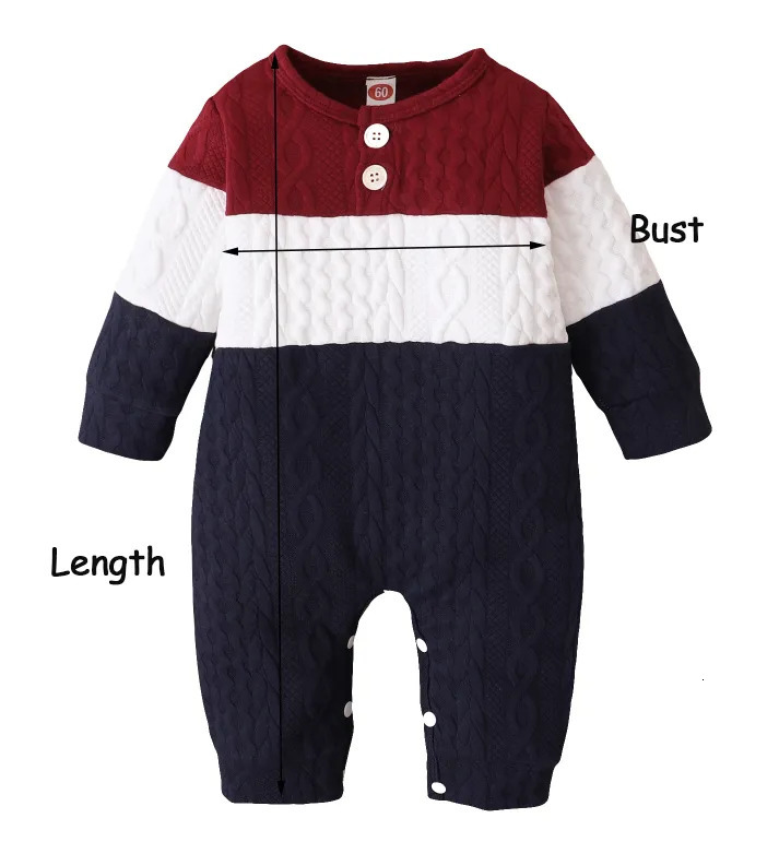 Rompers Cute Rompers Jumpsuit For Kids Winter Infant Baby Boys Girls Long Sleeve Patchwork Color Romper Jumpsuit Clothes 230927