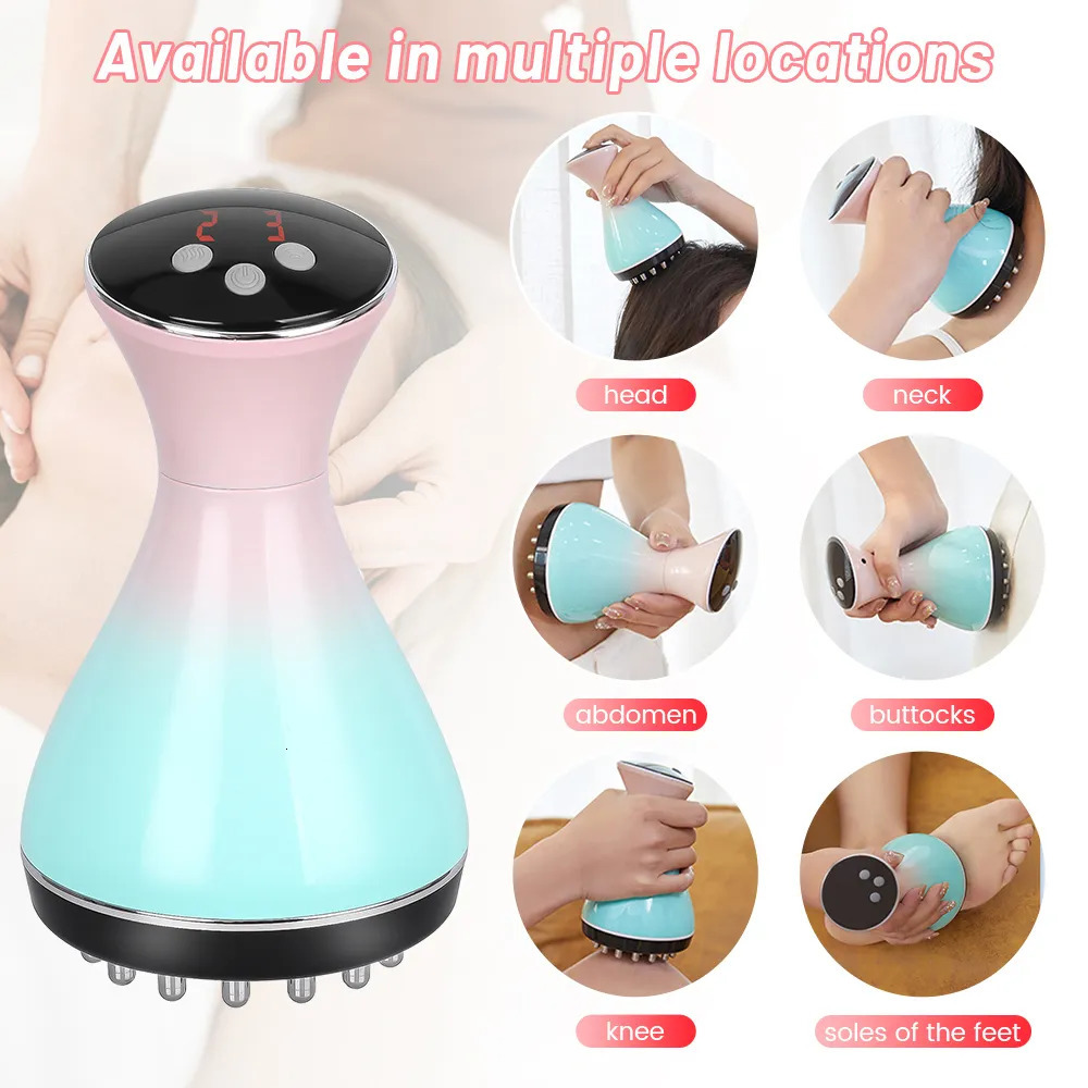 Portable Slim Equipment Electronic Meridian Brush Electric Scrapping Massager Tool Anti Cellulite Magnet Therapy Guasha Scraping Fat Slimming 230927