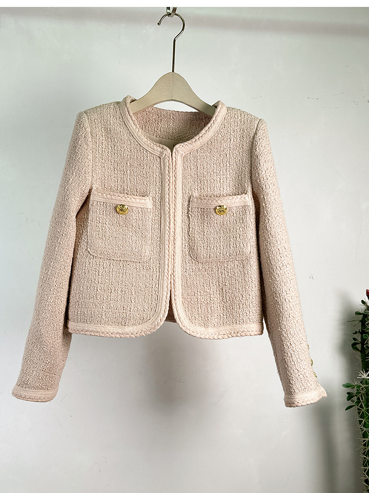 913 XXXL 2023 Milan Runway Autumn Womens Outwear Long Sleeve Crew Neck Coat Button Yellow Pink Fashion Clothes Women