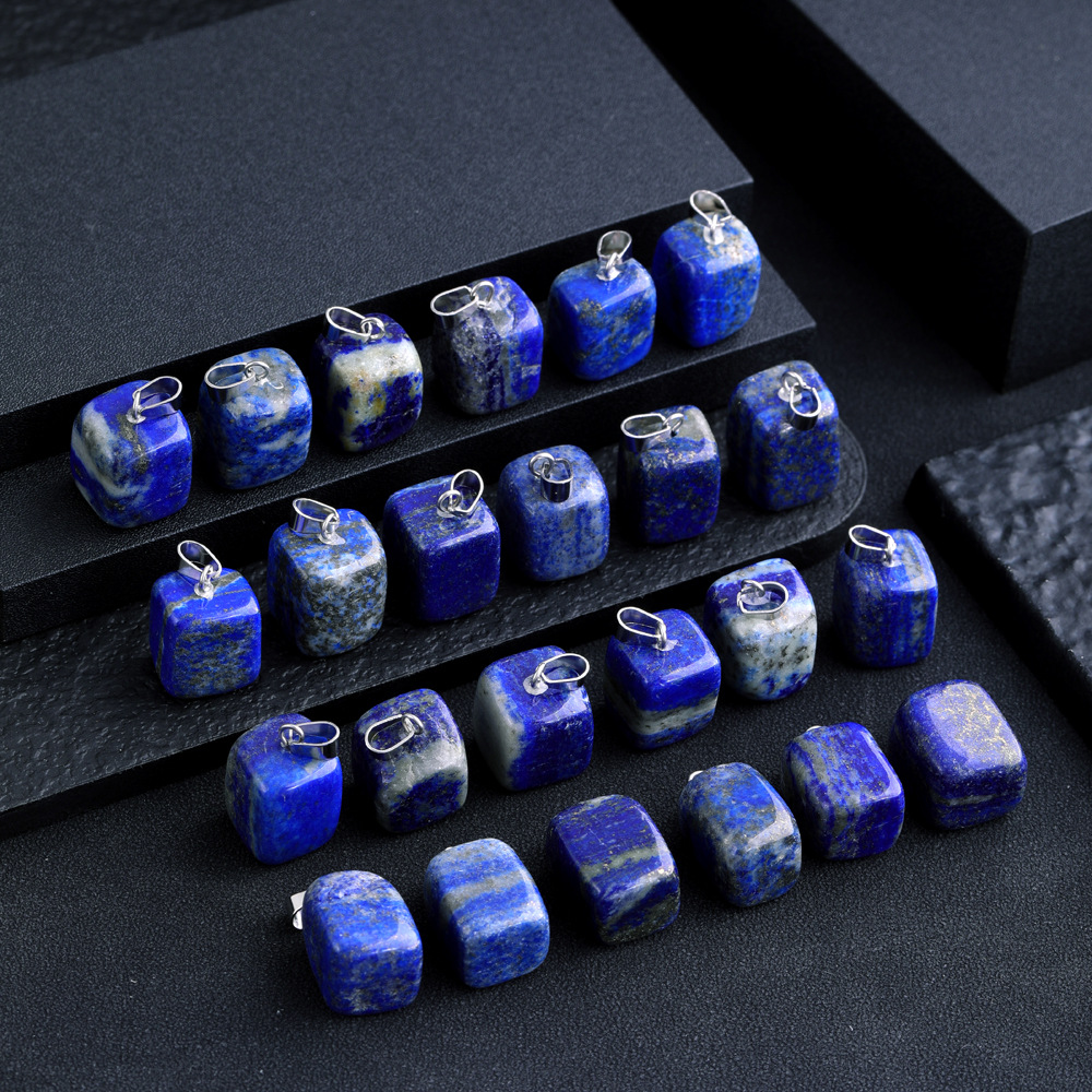 Irregular square Natural Stone Lapis Lazuli Pendant Charms for Jewelry Making Keychain Necklace Accessorie