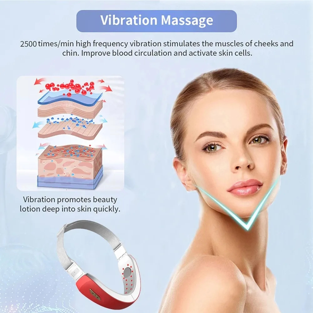 Face Massager V Face Machine Electric V-Line Up Lift Belt Face Massage LED Face Skin Beauty Device Double Chin Reducer 230927