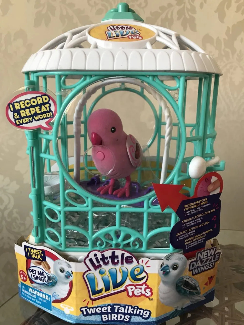 Intelligence toys Little Live Pets Tweet Talking Bird Interactive Toys Birdcage for Electronic Pet Secret Songbirds for Children's Kids Girls Gif