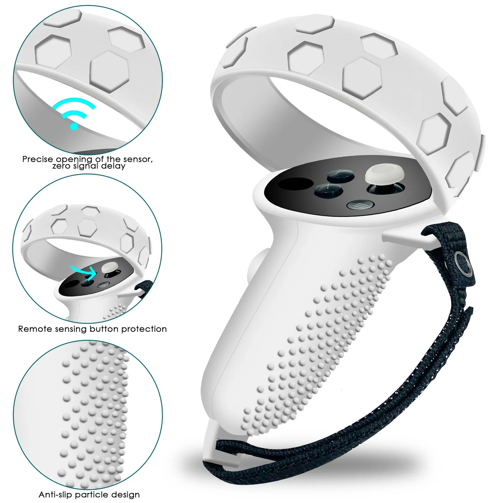 VRAR Accessorise Silicone Protective Cover Set For Oculus Quest 2 VR Controller Headset Head Face Eye Pad Meta Quest2 Accessories 230927