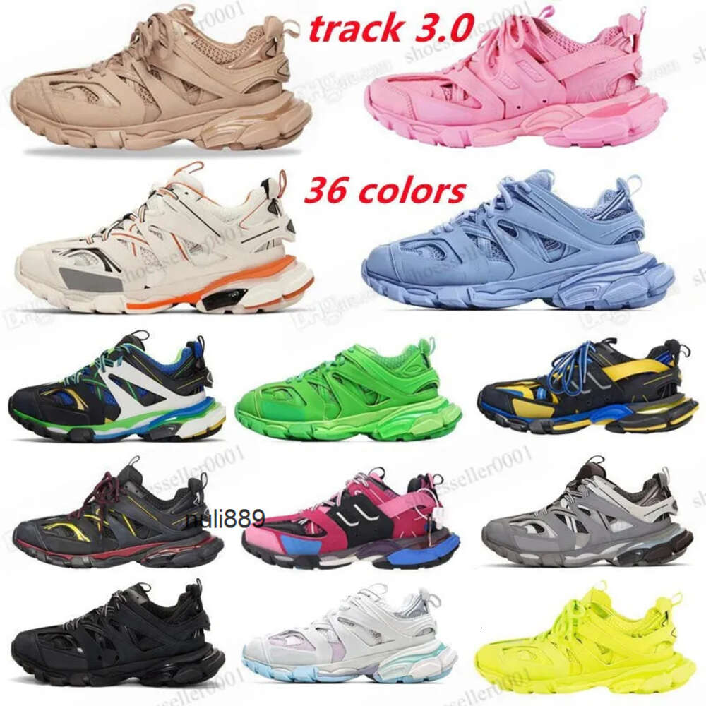 Nylon balencaigalies balencigalies Balens Ciaga leather With box Track2 Casual Shoes Gomma Men Women Paris Track 30 Tesss Triple white black Pink trainers Sne 1GN6