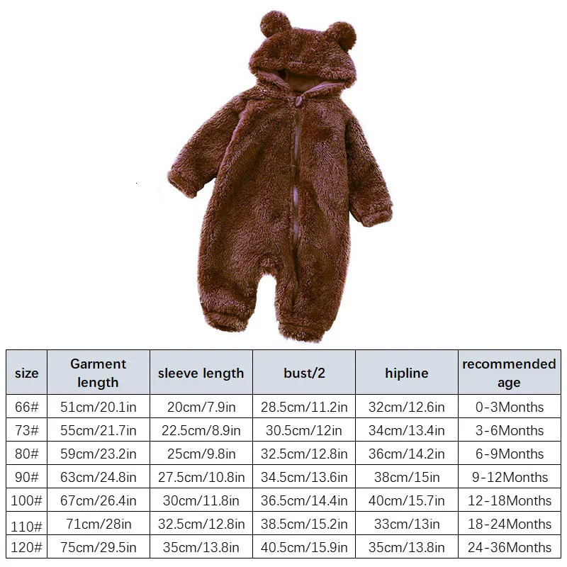 Rompers Winter Warm Baby Romper Coral Fleece Cartoon Bear Hooded Boys Girls born Infant Jumpsuit Clothes Soft Pajama Overalls 230927