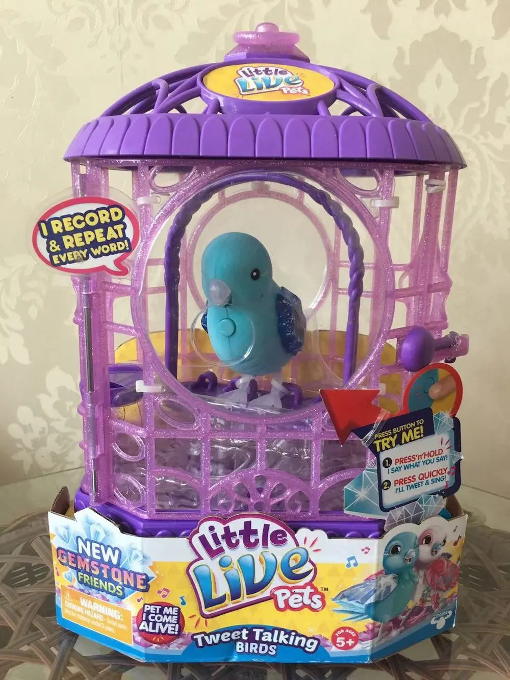 Intelligence toys Little Live Pets Tweet Talking Bird Interactive Toys Birdcage for Electronic Pet Secret Songbirds for Children's Kids Girls Gif