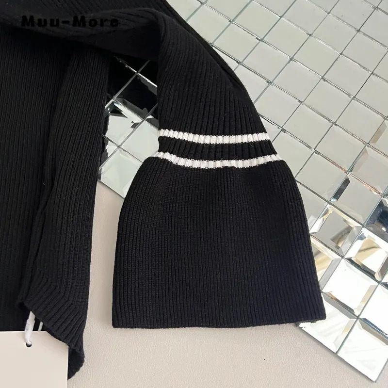 Two Piece Dress Women Vintage Sweet Long Sleeve Patchwork Slim Fit Mini Dresses Autumn Winter Elegant Casual Vneck Knitting ALine 230927