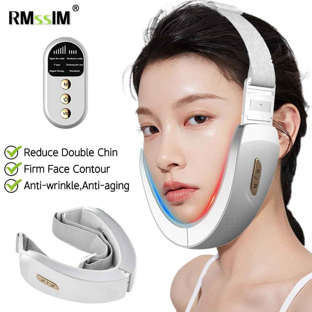 Face Massager V Face Machine Electric V-Line Up Lift Belt Face Massage LED Face Skin Beauty Device Double Chin Reducer 230927