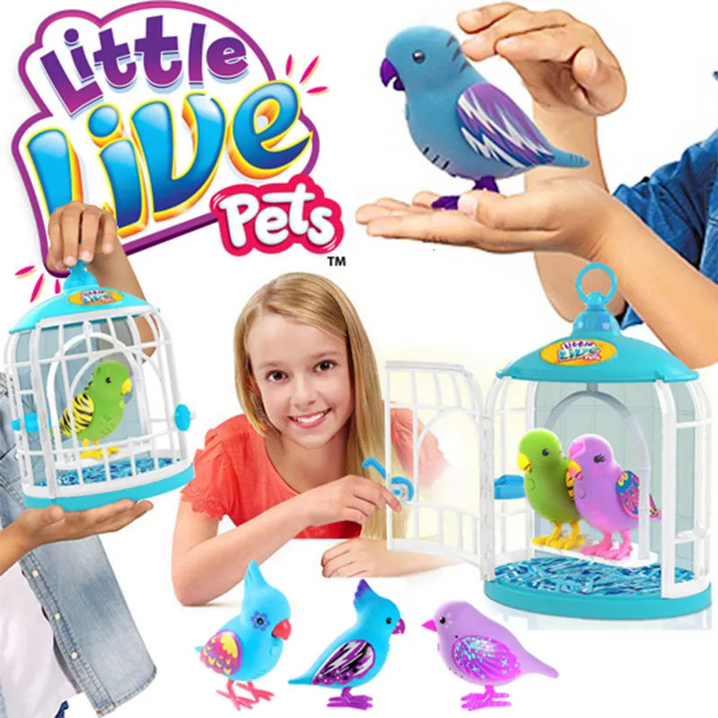 Intelligence toys Little Live Pets Tweet Talking Bird Interactive Toys Birdcage for Electronic Pet Secret Songbirds for Children's Kids Girls Gif