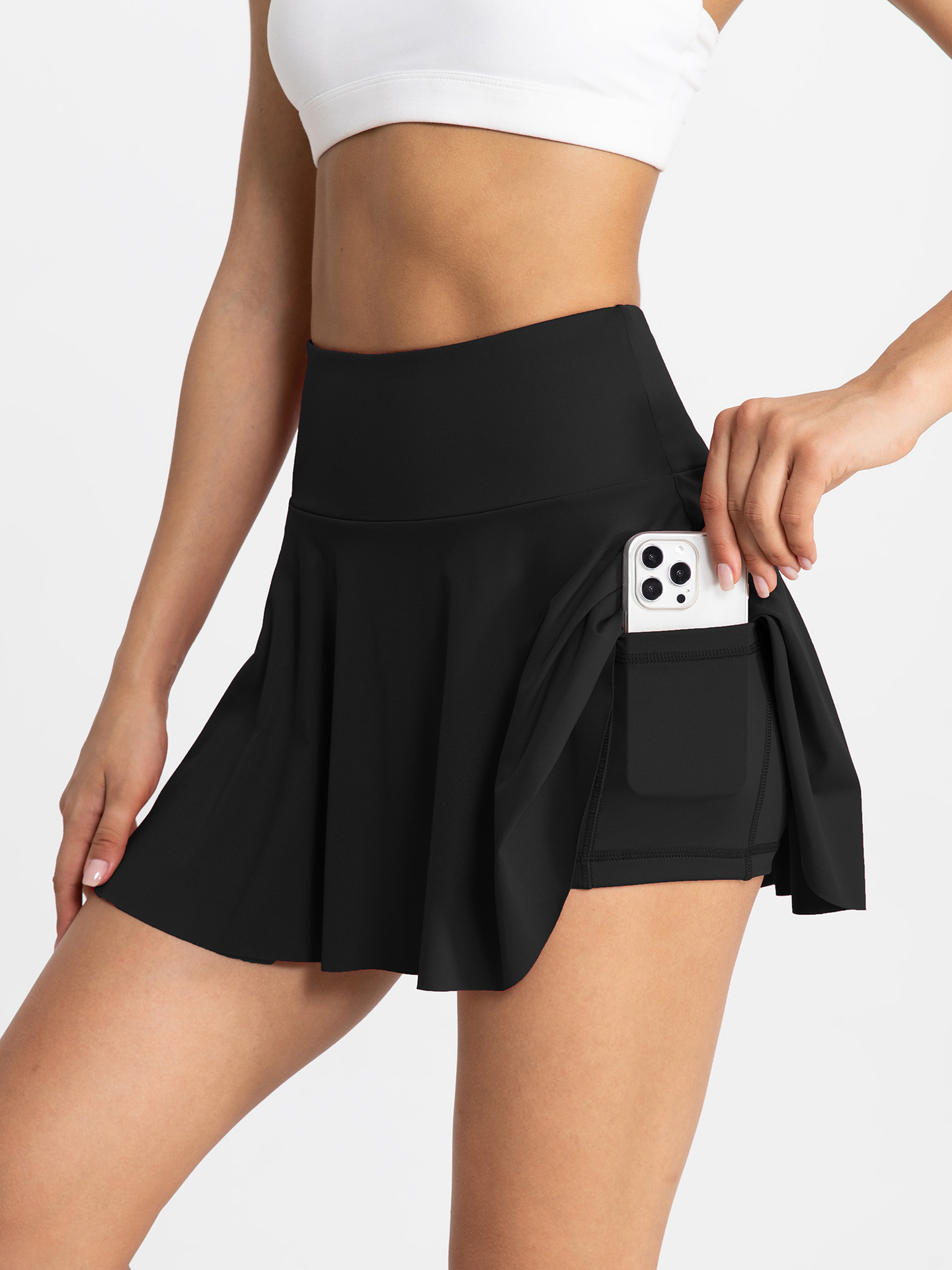 2025--Pleated Skirts Yoga Outfits Tennis Golf Sports Shorts with Inside Pocket Womens Leggings Quick Dry Breathable Pants Running Exercise Fitness Gym