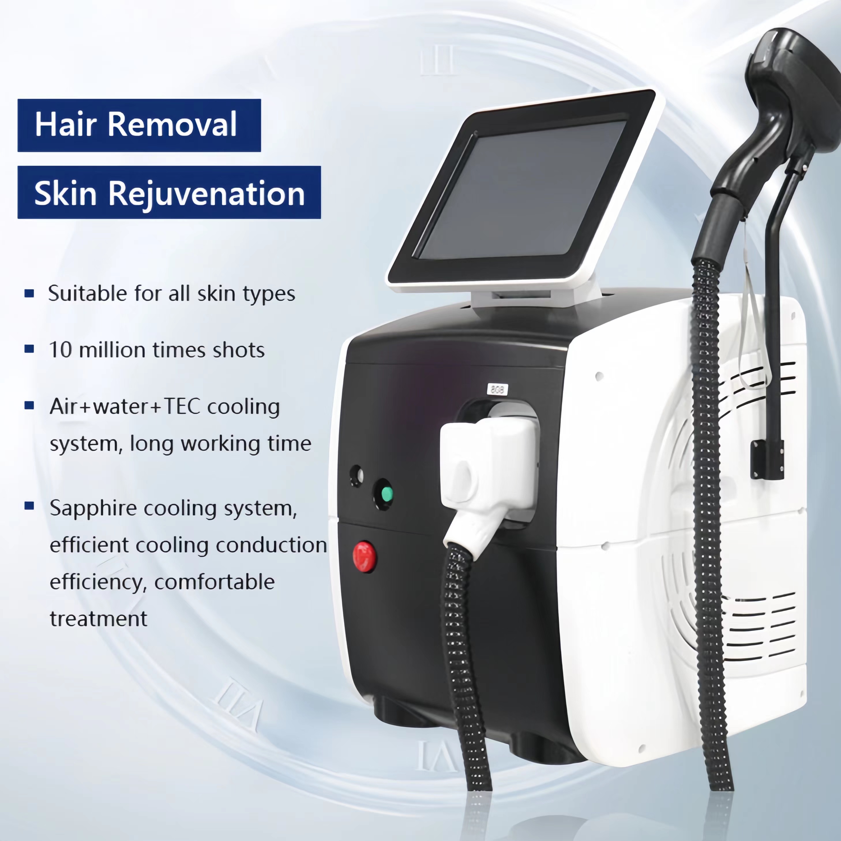 1600W Big Power 755 808 1064nm Diode Laser for Hair Removal Rejuvenating Skin Machine Diode Laser Machine for Beauty Salon Use