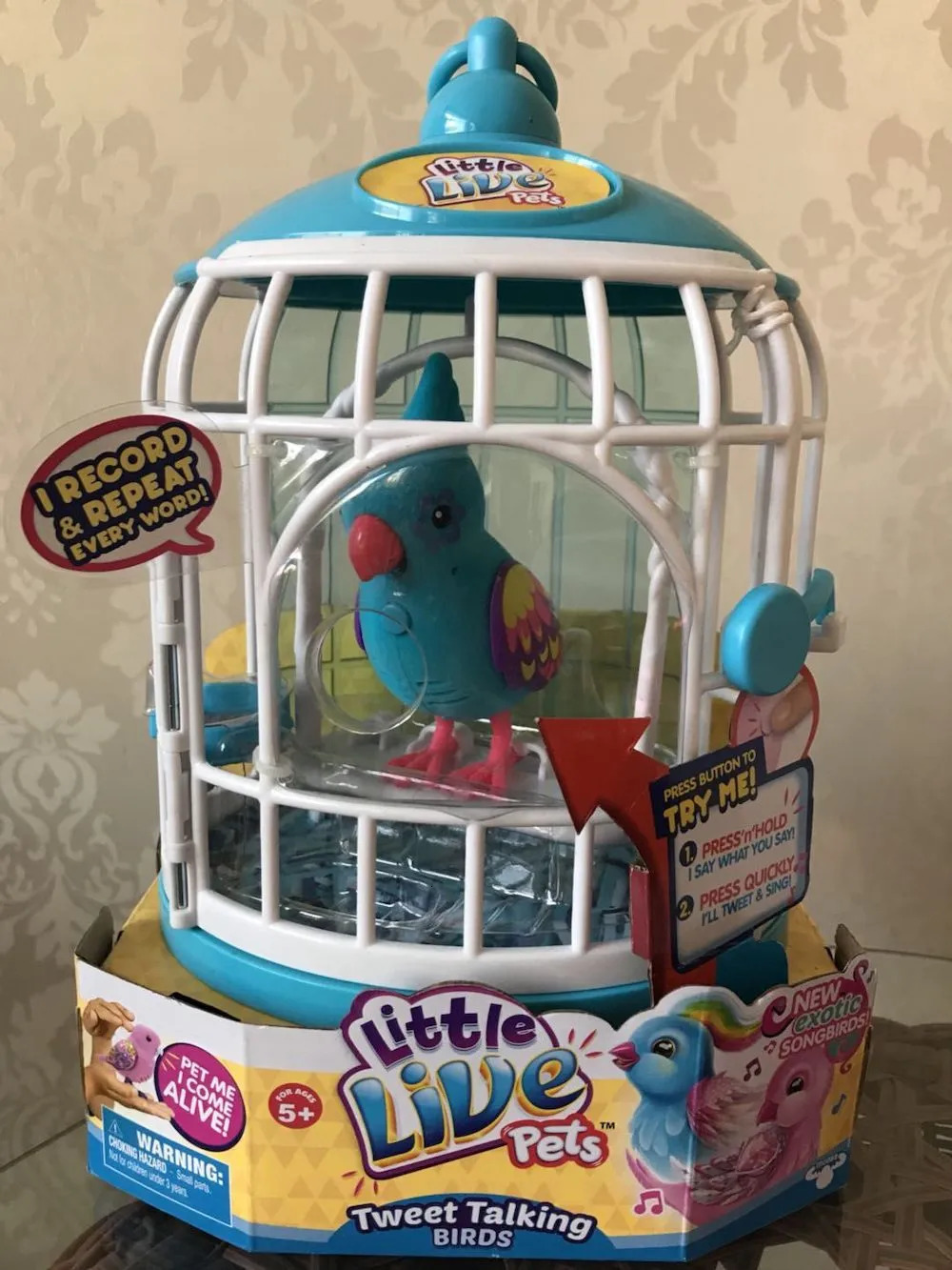 Intelligence toys Little Live Pets Tweet Talking Bird Interactive Toys Birdcage for Electronic Pet Secret Songbirds for Children's Kids Girls Gif