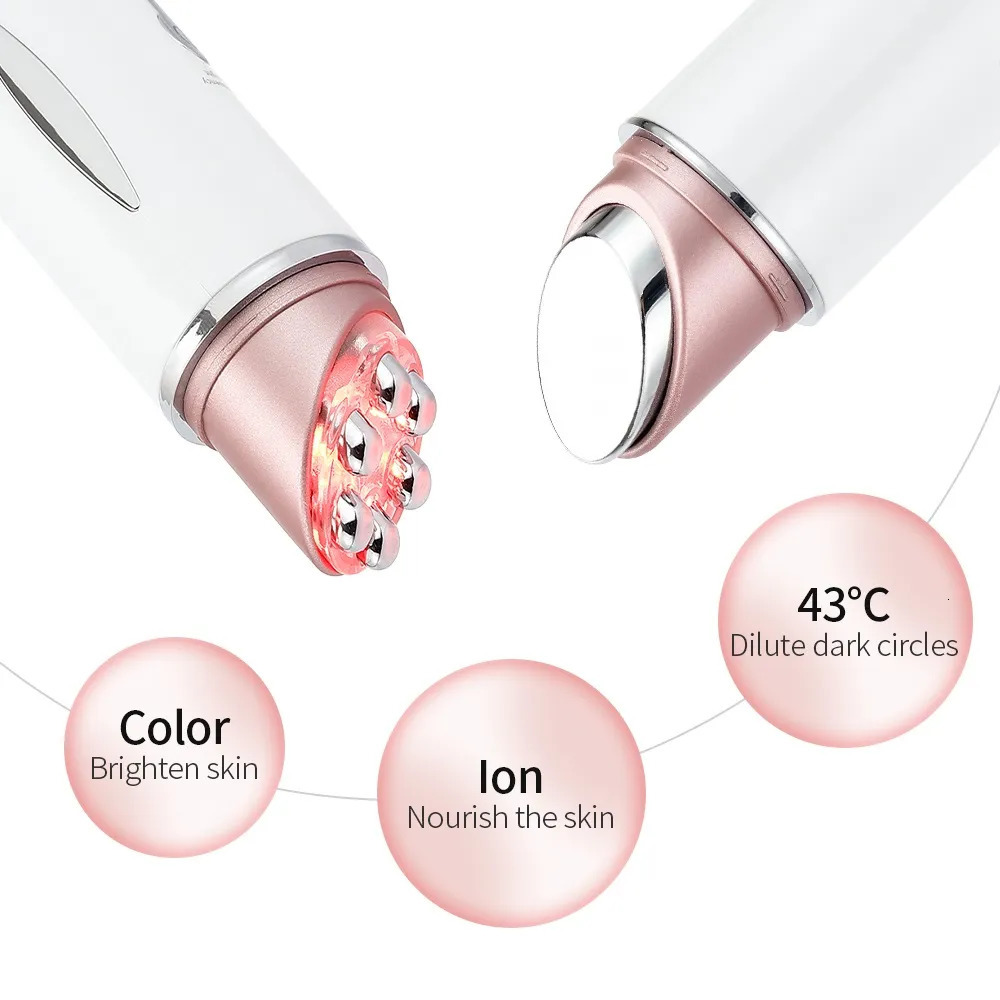 Face Care Devices Mini EMS Eye Skin Firm Machine ION Heat Eye Massager Anti Wrinkle LED Pon Rejuvenation Beauty Pen 230927