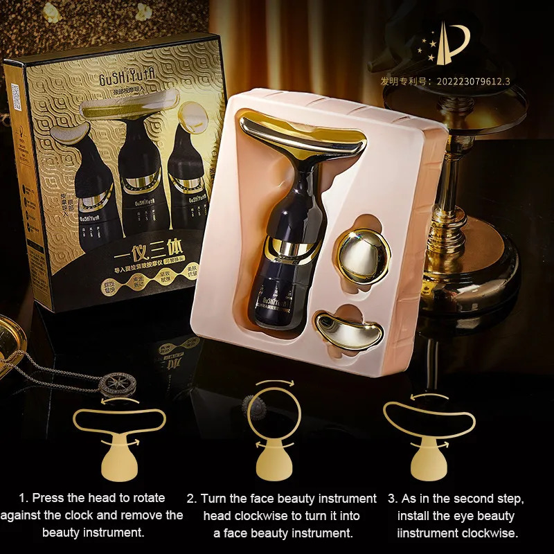 Face Massager 3in1 Massager For Face Eye Neck Massager Rapidly Hidden Fine Lines Galvanic Neck Slim Skincare 230927