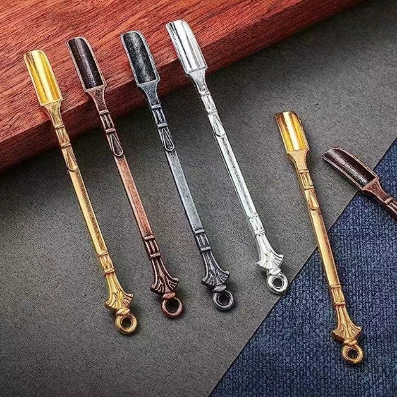 3pcs/set Mini Alloy Spoon Medicine Bottle Use Sniffer Snorter Snuff Powder Tobacco Micro-tuning Shovel Smoking Accessories