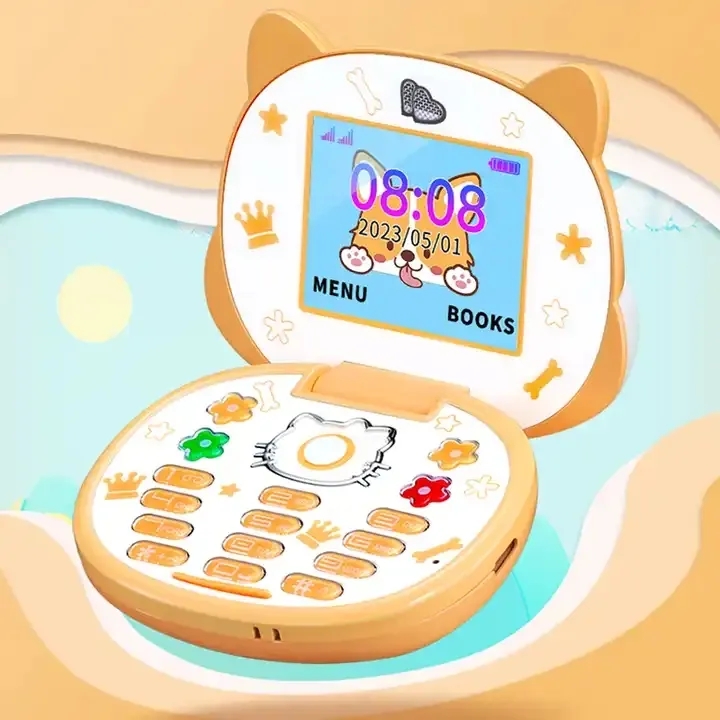 New Cute Mini Cartoon Mobile Phone Best Gift For your Child Flip Cartoon Kids Children Dual Sim 2G GSM Keyboard Botton MP3 Player Unlocked Cellphone