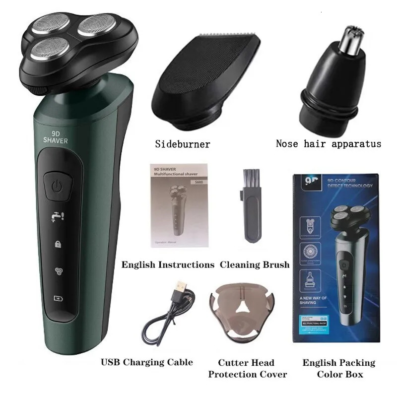 Electric Shavers Razor For Men Intelligent Wet Dry Beard Shaving Trimmer Shaver Remover ABS Rechargeable 230927