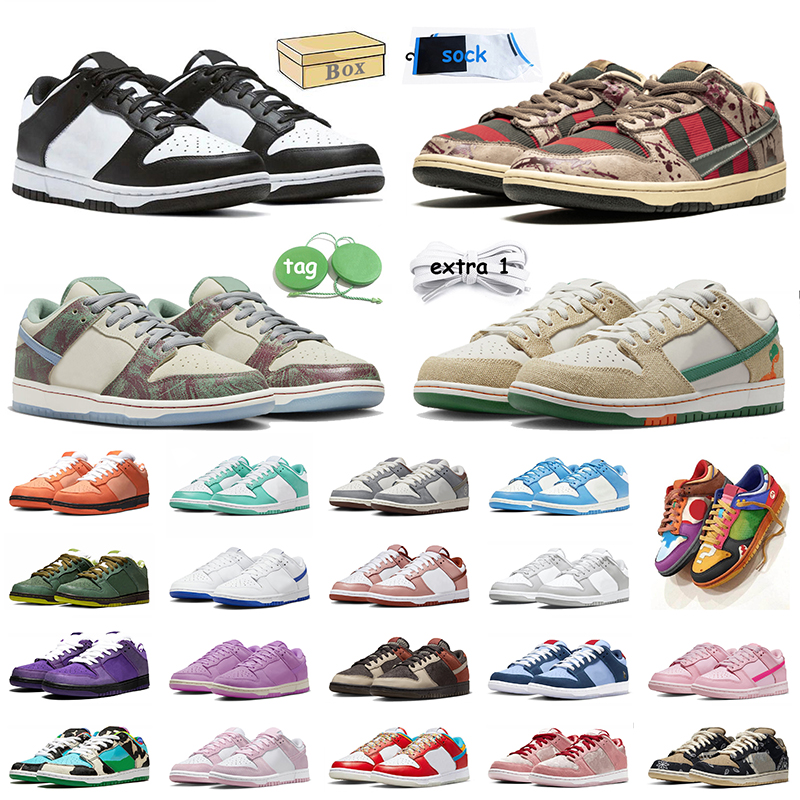 With Box Designer Low Panda Shoes Freddy Krueger Jarritos Crenshaw Skate Club What The Pink Green Lobster Women Casual sports trainers Mens Big Size Sneakers 36-48