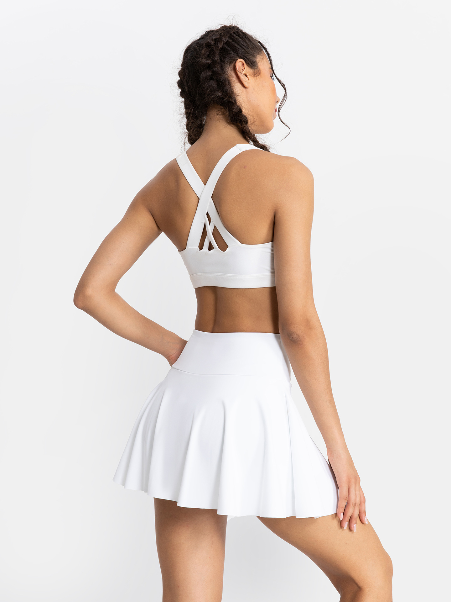 2025--Pleated Skirts Yoga Outfits Tennis Golf Sports Shorts with Inside Pocket Womens Leggings Quick Dry Breathable Pants Running Exercise Fitness Gym