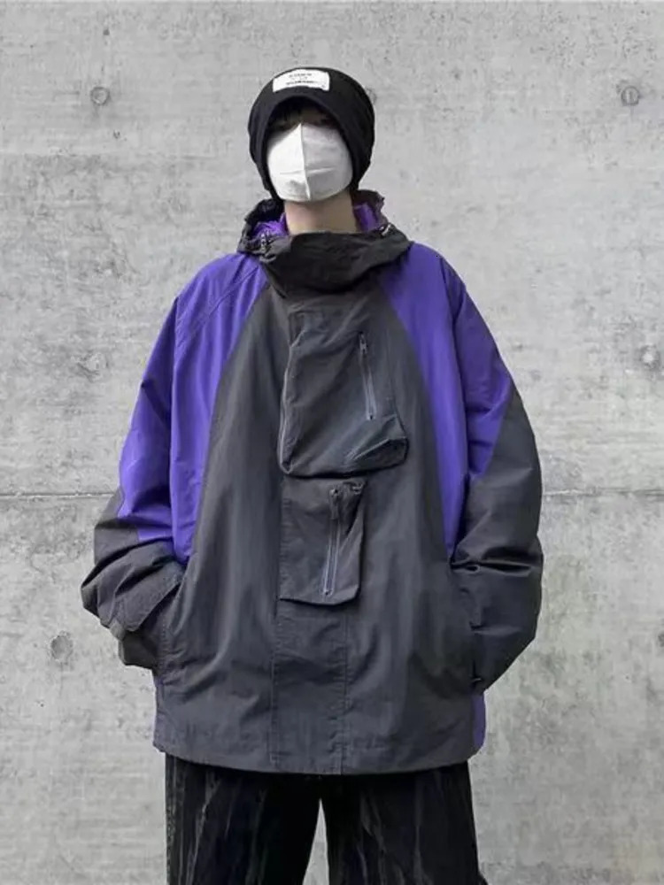 Men's Fur Faux Fur Vintage Outdoor Jackets Men Women Y2k Streetwear Oversized Spring Hooded Harajuku Windbreaker Coat Korean Fashion Outerwear 23