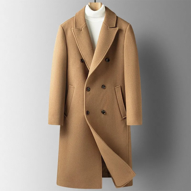 Men's Wool Blends arrival winter jackets fashion long style Woolen Coat Casual trench coat mens Dress Jacket men Size M4XL 230928