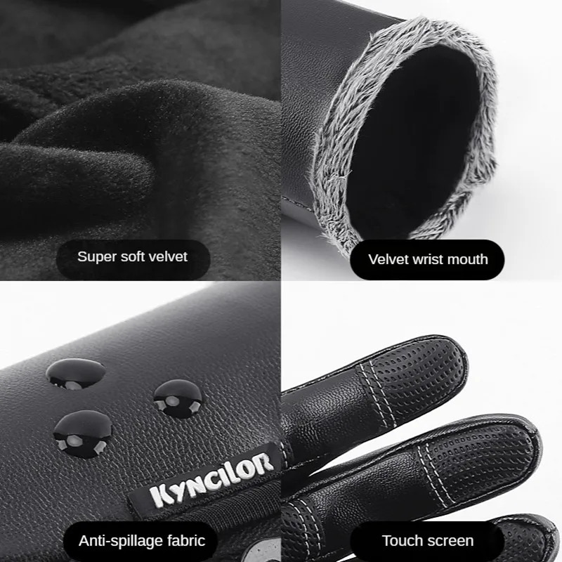 Five Fingers Gloves Winter Men Women Warm Thermal Fleece Leather with Zipper Windproof Waterproof Ski Snow Snowboard Touch 230928