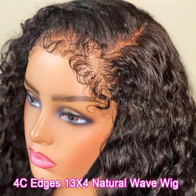 Transparent hd lace front human hair wig glueless 4c edges base curly baby hair natural wavy 360 lace frontal wig pre plucked natural hairline 130%den