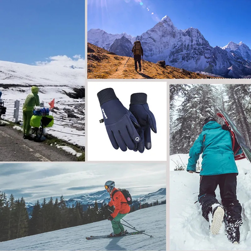 Five Fingers Gloves Winter for Men Women Touchscreen AntiSlip Thermal Warm Windproof Glove Running Cycling Motorcycle Hiking Ski Driving 230928