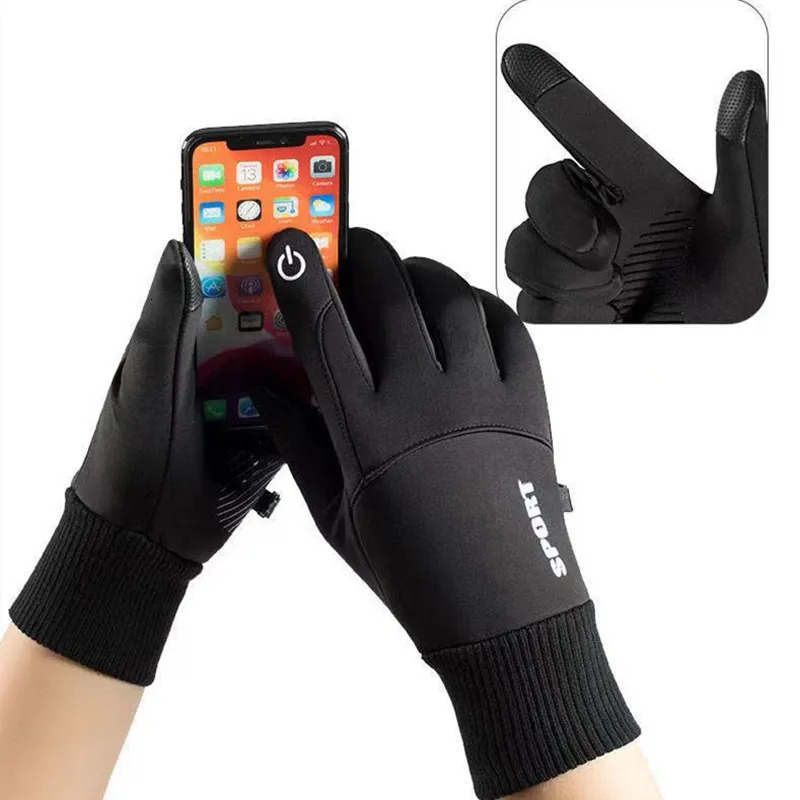 Five Fingers Gloves Winter for Men Women Touchscreen AntiSlip Thermal Warm Windproof Glove Running Cycling Motorcycle Hiking Ski Driving 230928