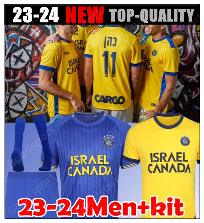 23/24 Maccabi Tel Aviv Soccer Jerseys NACHMIAS PERICA GERALDES KUWAS BITON YEINI GERALDES 2023 2024 men Football Shirt top quality