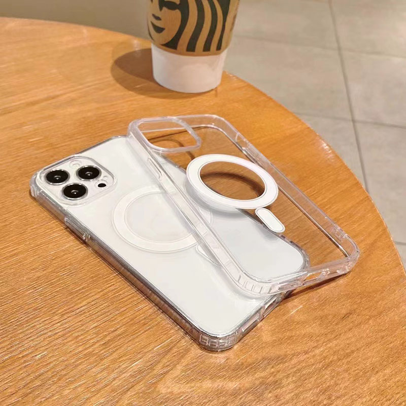 Clear Magnetic Phone Case for Apple iPhone 17 16 15 14 Transparent PC Mobile Back Covers Compatible with MagSafe Wireless Charger Fundas Coque Sh